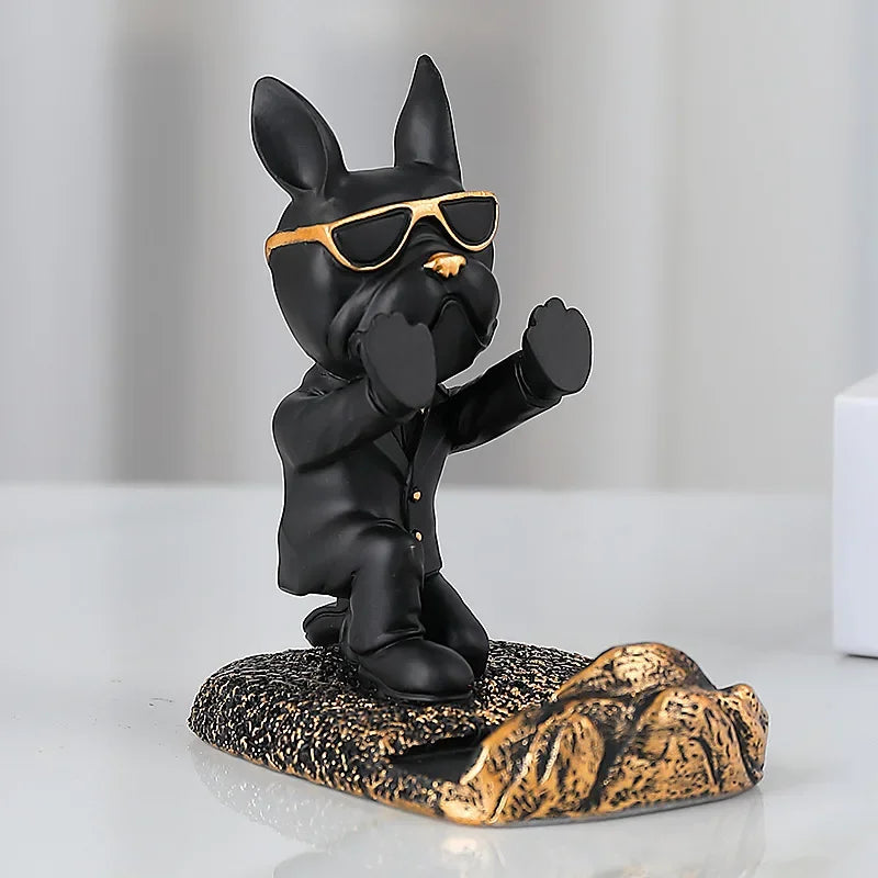 Bulldog Statue Phone Holder