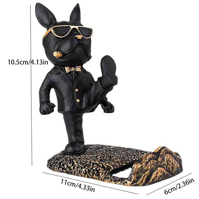 Bulldog Statue Phone Holder