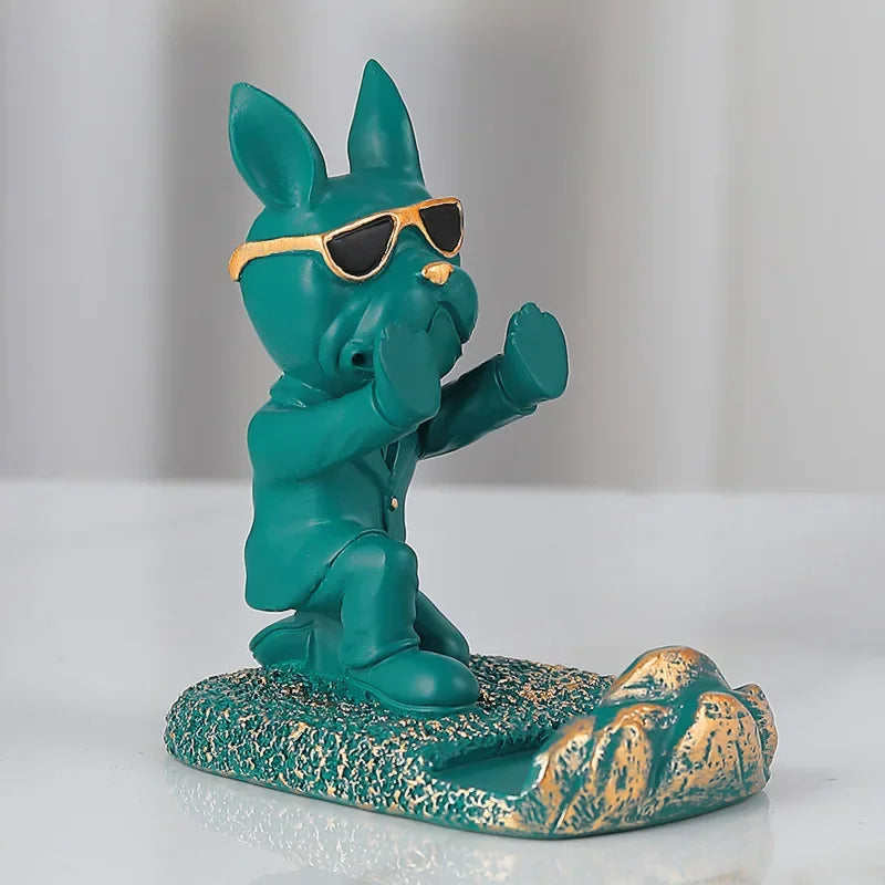 Bulldog Statue Phone Holder