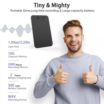 AI Smart Voice Recorder App Control Voice Recorder Mini Audio Voice Recorder Language Translation Magnet Adsorb Dictaphone